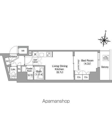 コンフォリア南品川(1LDK/12階)の間取り写真