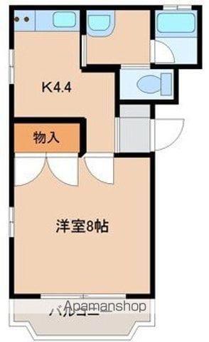 グリーンゲイブルズ名須川(1K/1階)の間取り写真