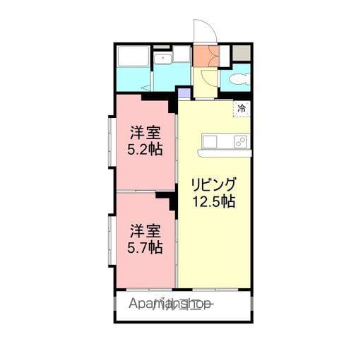 シティメディアⅧ(2LDK/2階)の間取り写真