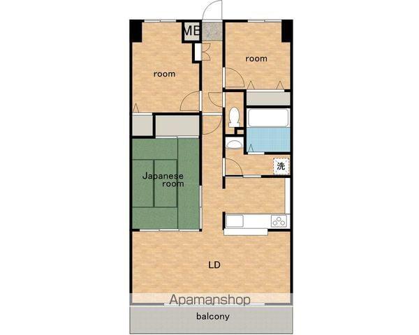 少女の赤い帽子泉佐野松風台(3LDK/3階)の間取り写真