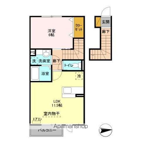 さくら館Ⅴ(1LDK/2階)の間取り写真