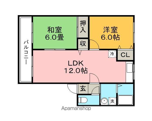 サウスレトア(2LDK/2階)の間取り写真