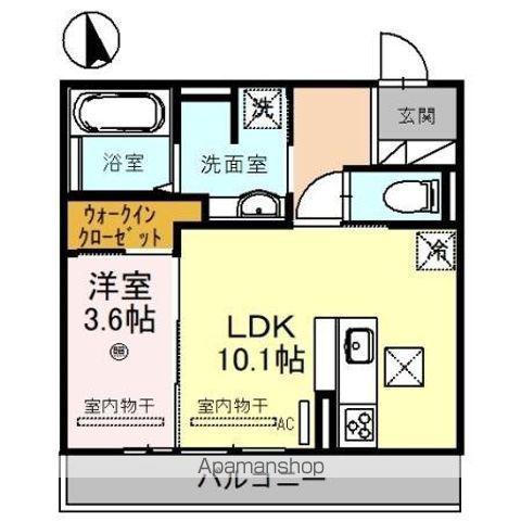 DーROOMN・KⅡ(1LDK/1階)の間取り写真