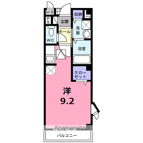 シャローゼI(ワンルーム/1階)の間取り写真