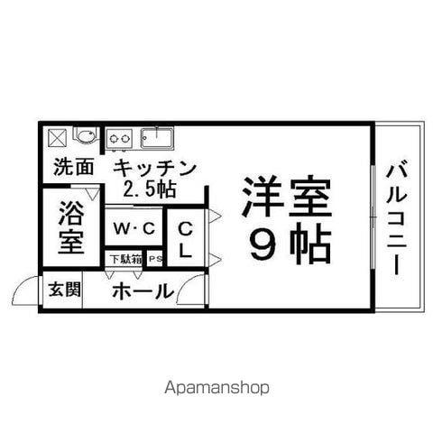 クールラピュタ(1K/1階)の間取り写真