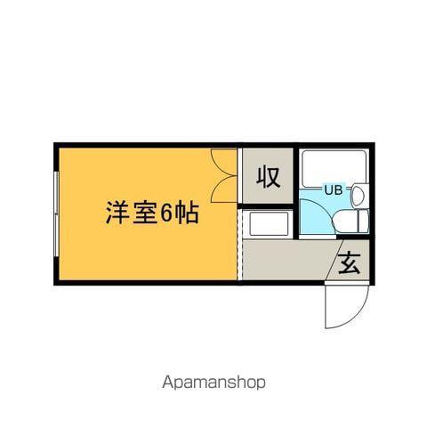円山フラワーハウスC(ワンルーム/3階)の間取り写真