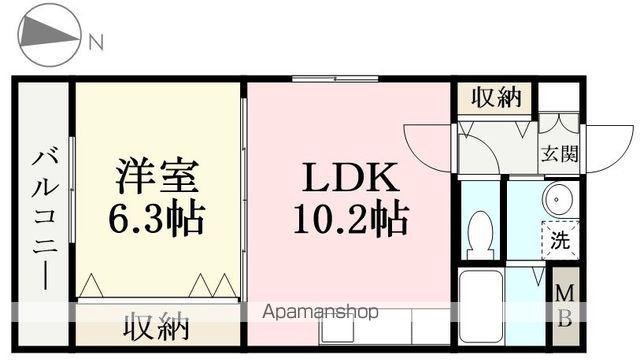 ルシェリア(1LDK/2階)の間取り写真
