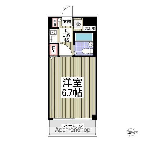 シティコスモ小仲台(1K/1階)の間取り写真