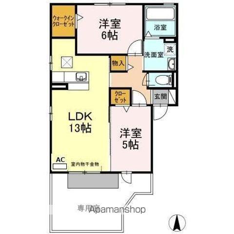 フォレスタⅡ(2LDK/1階)の間取り写真