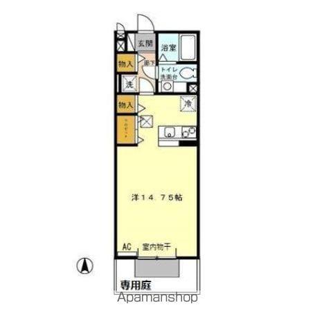 グリーンフォレストAZUMIB(ワンルーム/1階)の間取り写真