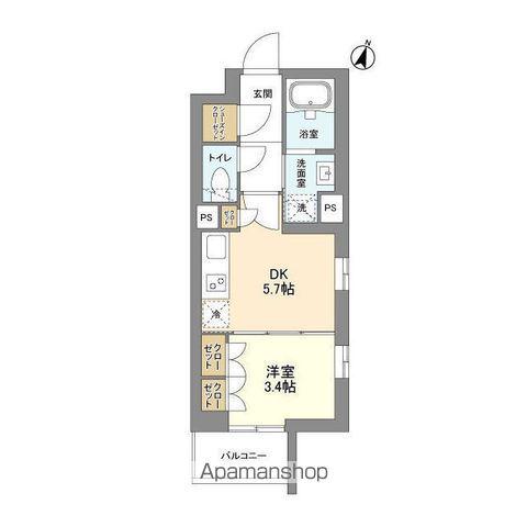コスモグラシア学芸大学(1DK/1階)の間取り写真