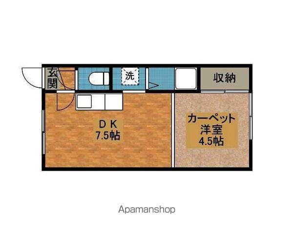 レジデンス松並(1DK/3階)の間取り写真