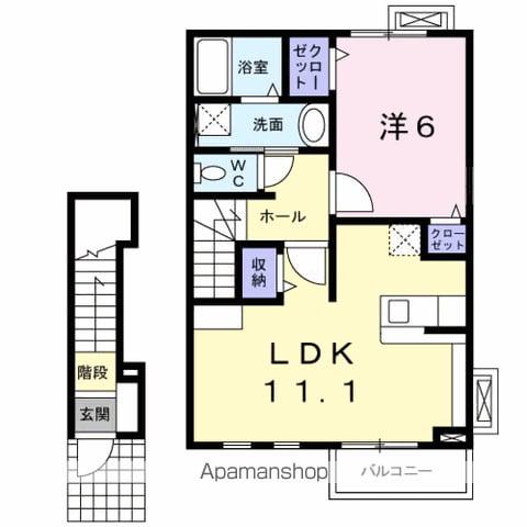 バードランドC(1LDK/2階)の間取り写真