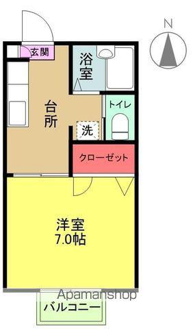 ファーストステージ(1DK/1階)の間取り写真