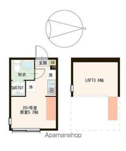 ハーモニーテラス春日町Ⅵ(ワンルーム/2階)の間取り写真