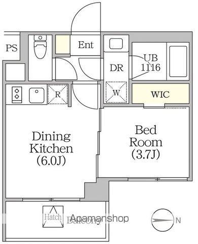 イプセ四谷テラス(1DK/5階)の間取り写真