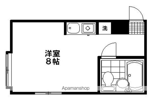 旭ヶ丘コンパウンド(ワンルーム/1階)の間取り写真