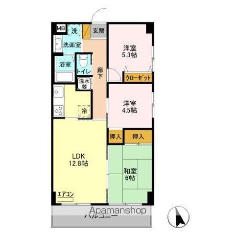 カーサフィオーレ(3LDK/4階)の間取り写真