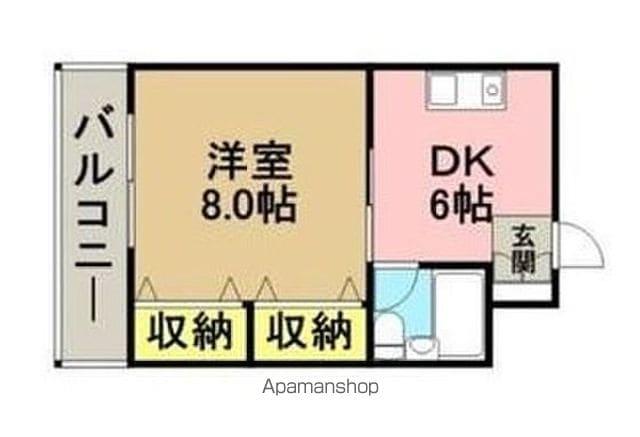 副島ビル(1DK/4階)の間取り写真