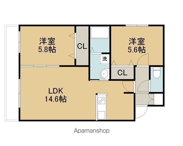 BLOOM(2LDK/1階)の間取り写真