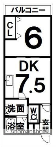 いえすⅢ(1DK/2階)の間取り写真