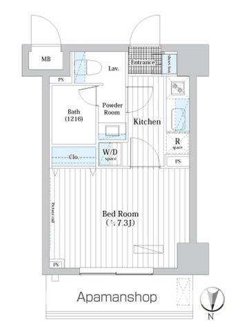 L・BASE押上サウス(1K/3階)の間取り写真
