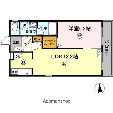 オアシスワン(1LDK/1階)の間取り写真