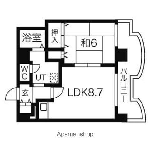 札幌ビオス館(1LDK/8階)の間取り写真