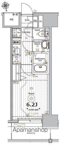 メイクスWアート今池Ⅲ(1K/13階)の間取り写真
