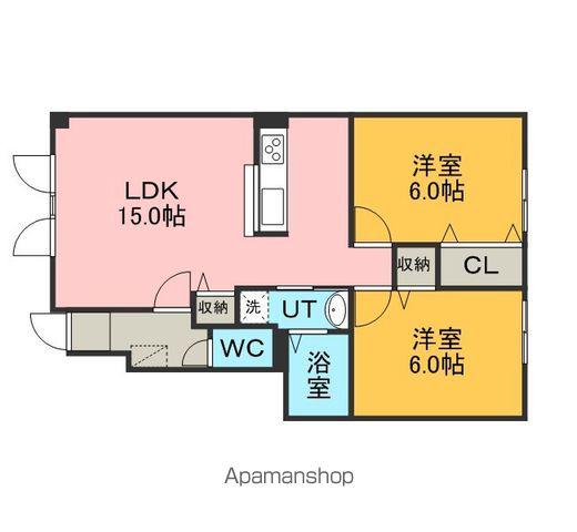 サンフィット(2LDK/1階)の間取り写真