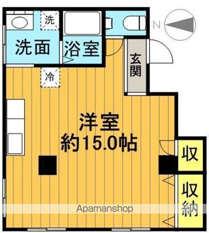 春山ビル(ワンルーム/2階)の間取り写真