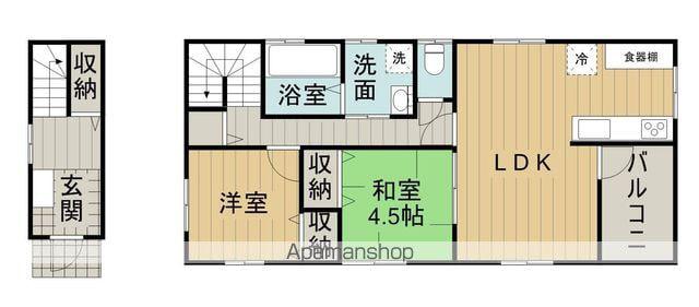 フォレストサイド観音寺(2LDK/2階)の間取り写真