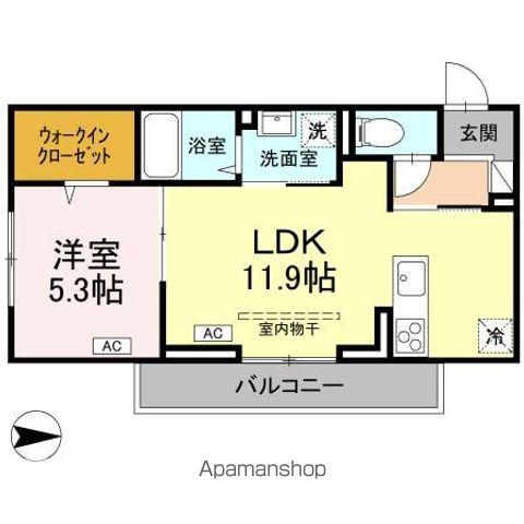 アーバンライフヒロ沖浜(1LDK/3階)の間取り写真