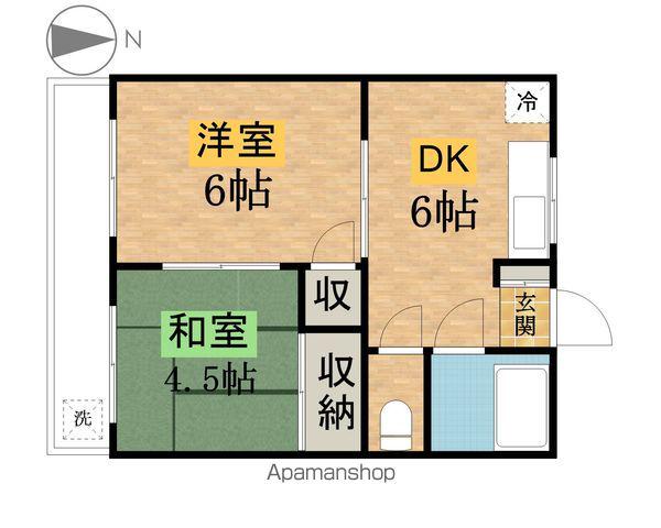 第一雄コーポ(2DK/1階)の間取り写真