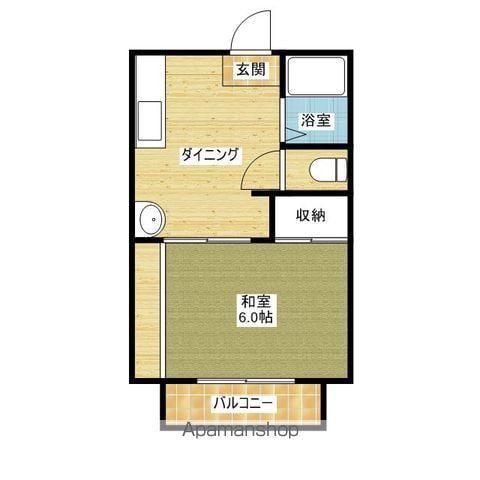 和歌山電鐵貴志川線 貴志駅 徒歩6分 2階建 築33年(1DK/2階)の間取り写真