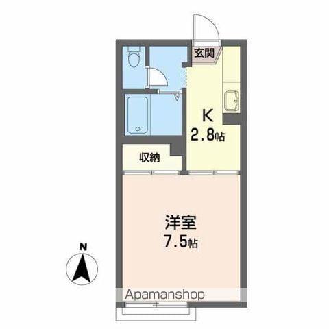 メゾンベルグ(1K/2階)の間取り写真