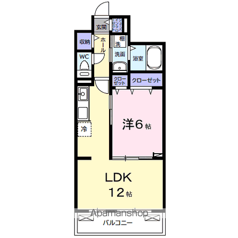 リバーサイドⅡ(1LDK/2階)の間取り写真