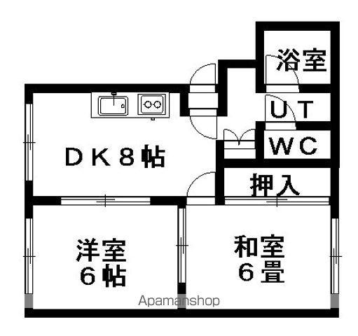 エナージ南山の手(2DK/3階)の間取り写真