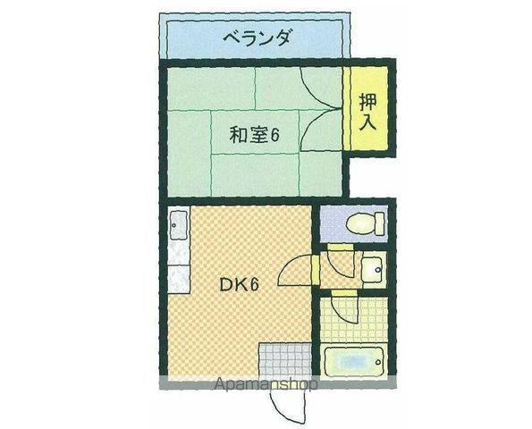 第二富士ビル(1DK/2階)の間取り写真