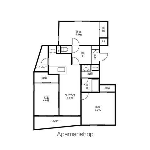 メイデンヘアー・A(3LDK/3階)の間取り写真