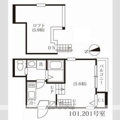ハーモニーテラス黒門町(1K/1階)の間取り写真