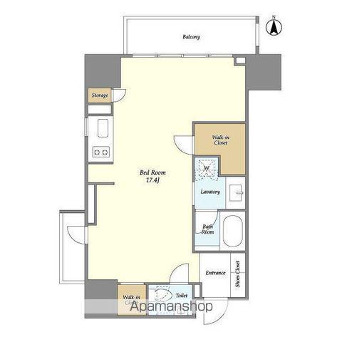 HF上野レジデンスイースト(ワンルーム/6階)の間取り写真