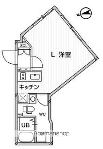 ルクレ東新宿(ワンルーム/4階)の間取り写真