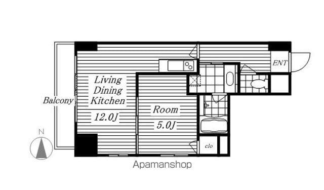 スタジオスクエア大須(1LDK/8階)の間取り写真