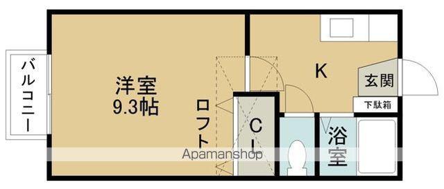 ヨシノ砂山Ⅲ(1K/2階)の間取り写真