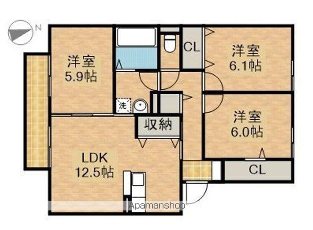 ピーノ・パルフェ(3LDK/1階)の間取り写真