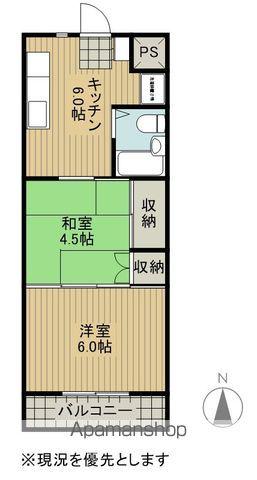 シャンクレール小林(2K/2階)の間取り写真