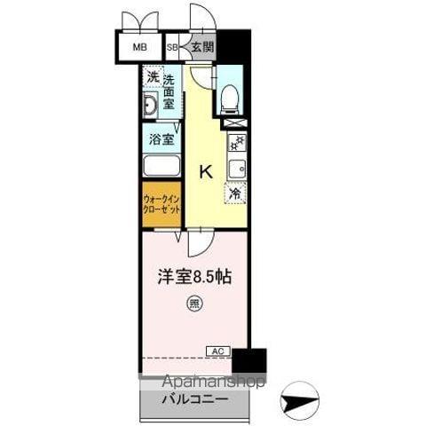 レガーロ仙台駅東(1K/8階)の間取り写真