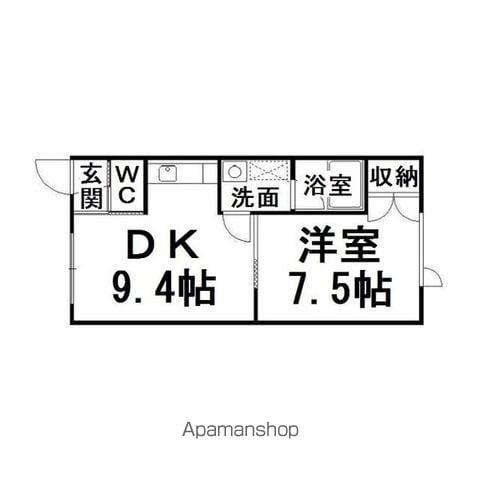 コーポラスサンシャイン(1DK/1階)の間取り写真