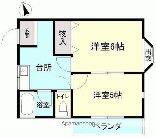 ハイツ羽生田(2K/1階)の間取り写真